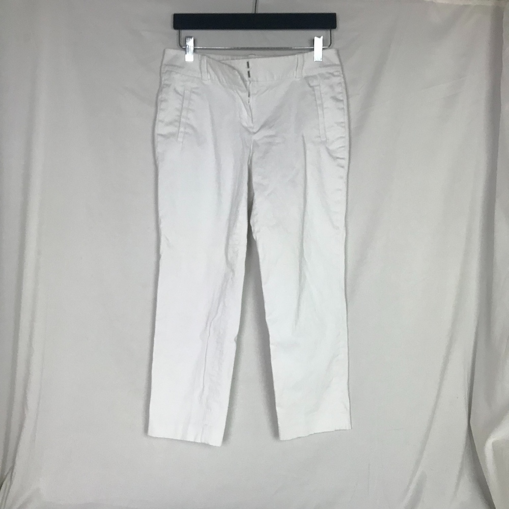 LOFT Women's Sz 2 White Dress Crop Pants
